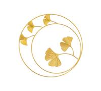 EPIGEIST Round Iron Ginkgo Leaves Wall Decor Ornament Nordic Style Hanging Home Adornment for Living Office Shop Reusable Art Sculpture with Elegant Luxury Design