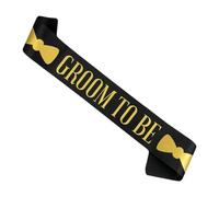 EPIGEIST Sash Dress in Wedding for Golden and Black Groom Party 3pcs Satin Bowtie Set up Decor, Creative and Festive Etiquette Belt Accessories Bachelor