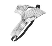 EPIGEIST Silver Disco Mirrored Half Face Mask Lightweight Festival Party Cosplay Accessory for Halloween Carnival Club Birthday