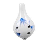 EPIGEIST Six-hole Ceramic Ocarina Flute Small Alto C Key Instrument with Bamboo Design, Portable Chinese Wind Musical Instrument for Beginners and Music Practice on The Go