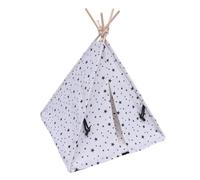 EPIGEIST Small Dog House Tent for Pets, Portable Breathable White Star Pattern Pet Tent with Cushion, Washable Puppy and Cat Bed 43x43x53cm, Suitable for Small Dogs and Cats Indoors
