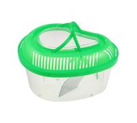 EPIGEIST Small Green Portable Fish Tank with Secure Lid and Carry Handle Enclosed Breeding Box with Built Sunbathing Platform for Bearded Dragon Betta Fish and Small Reptiles for Travel and