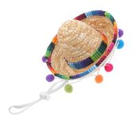 EPIGEIST Small Mexican Woven Sombrero Hat with Chin Strap Lightweight Straw Party Headwear for Carnival Festivals and Family Gatherings Fun Birthday and Holiday Accessory