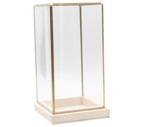 EPIGEIST Small Nordic Style Brass and Glass Display Box for Collectibles Storage Decorative Keepsake Organizer Lid Vintage-inspired Glass Cabinet for Home Decor