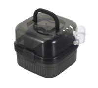 EPIGEIST Small Pet Travel Cage with Dual-Layer Design, Portable Mini Plastic Carrier for Hamsters, Ferrets, Rats and Chinchillas, Black Handheld Pet Transport Cage for Outdoor Use