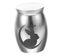 EPIGEIST Small Stainless Steel Rabbit Urn for Pet Ashes Compact Sealed Keepsake Cremation Box for Dogs Cats Lightweight Memorial Container