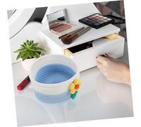 EPIGEIST Small Woven Cotton Rope Storage Basket for Home and Office Handwoven Organizer for Makeup Keys and Sundries Compact Desktop Storage and Space-saving Design