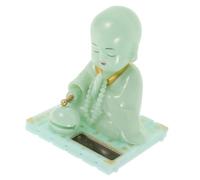 EPIGEIST Solar Nodding Buddha Figurine Car Dashboard Solar-powered Mini Buddha Statue Delicate Home and Desktop Ornament Feng Shui Decoration