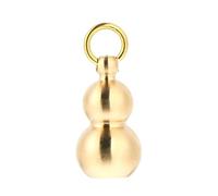 EPIGEIST Solid Brass Mini Gourd Key Chain Feng Shui Luck Charm Pendant Durable Polished Handmade Chinese Wulou Keyring Accessory for Daily Use