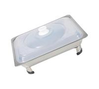 EPIGEIST Stainless Steel Buffet Food Tray Square Tabletop Stove for Restaurants Catering Parties Four-Legged Hot Plate Holder