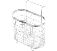 EPIGEIST Stainless Steel Hanging Cutlery Holder with Drainage, Kitchen Utensil Container Rack, 15x9x12.5cm Oval Chopstick Draining Basket for Sink Storage