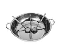EPIGEIST Stainless Steel Hot Pot with Divider Multi-Functional Soup Pan for Family Gatherings Suitable for Induction Cookers Kitchen Cookware for Small Parties and Home Use
