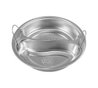EPIGEIST Stainless Steel Steamer Basket with 2 Compartments, Lightweight and Uniform Heating Pot Steamer Insert for Fish and Eggs, round Shape Vegetable Steaming Rack for Kitchen Use