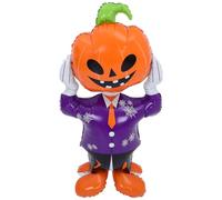 EPIGEIST Standing Pumpkin Head Foil Balloon Halloween Inflatable Decoration for Autumn Parties Cute Cartoon Character Easy Setup Festive Centerpiece for Family and Store Displays