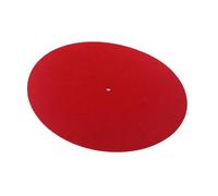 EPIGEIST Static Red Wool Turntable Platter Mat Pad Diameter with Non Slip Grooves and Label Recess for Vinyl Record Players Compatible with All Standard Platters Vibration Sound Enhancement