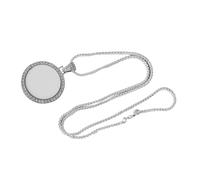 EPIGEIST Sublimation DIY Hanging Pendant Large Round Rhinestone Bezel Necklace for Custom Designs Elegant and Modern Blank Pendant for Jewelry Making Durable Crafting Material