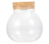 EPIGEIST Transparent Glass Fish Bottle with LED White Light DIY Micro Landscape Terrarium Vase for Hydroponics and Decorative Fish Tank Smooth Surface for Easy Cleaning for Home and Office