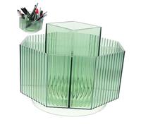 EPIGEIST Transparent Rotary Pen Holder with Rotation Large Capacity Pencil Organizer for Desk Office Stationery Storage Container Multipurpose Makeup and Item Holder