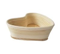EPIGEIST Unbleached Vine Proofing Basket with Cover Heart Shape Natural Rattan Bread Baking Tool for Rising Dough Artisan Loaves Non-stick Bread Making Basket