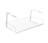 EPIGEIST Under Desk Cable Management Rack Compact Wire Organizer Shelf for Power Strips and Adapters Sturdy White Cord Holder for Office and Home Cable Storage