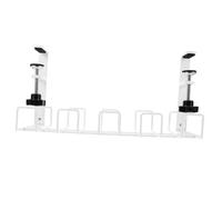 EPIGEIST Under Desk Wire Organizer Tray Small White Iron Cable Management Rack for Power Strips and Cables Space-saving Easy Installation for Office and Home