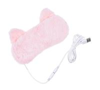 EPIGEIST Usb Heated Eye Mask Heating Blinder and Thermostatic Wire, 3d Cartoon Light Blocking Sleep Mask, Pink Cat Design, Hot Compress Eye Patch for Fatigue Relief and Beauty Care