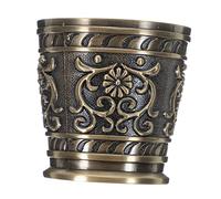 EPIGEIST Vintage Bronze Wine Cup Metal Liquor Goblet for Spirits Tea Sake Polished Rounded Edges Sturdy Base Decorative Ancient Style Drinkware for Home Bar