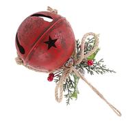 EPIGEIST Vintage Red Rustic Christmas Bell Ornament with Pine Cone and Berry Pendant Hanging Decor for Tree and Ceiling DIY Holiday Party Decoration for Festive Atmosphere and Photo Props