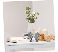 EPIGEIST Vintage Resin Candle Holder with Angel Wings Sculpture Decorative Miniature Candlestick for Church Home Wedding Centerpiece Romantic Party Decor Silver Gray