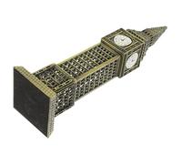 EPIGEIST Vintage Style Big Alloy London Clock Tower Model Architectural Ornament for Home Desk Decoration Compact with Elegant Antique Bronze Finish for Living and Study