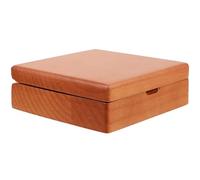 EPIGEIST Wood Seal Inkpad Storage Box 10x10x3.6cm Portable Solid Wood Stamp Case Calligraphy Accessory Multi-functional Vintage Style for Arts and Crafts