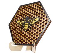 EPIGEIST Wooden Bee Festival Honeycomb Sign Multi Bee Ornament for Party Decoration Farmhouse Style Adornment for Themed Events