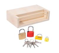 EPIGEIST Wooden Montessori Unlocking for Early Educational Shape Matching Game with Smooth Edges Safe Fine Motor Skills Development Tool for Boys and Preschool Learning