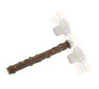 EPIGEIST Wooden Parrot Perch Bird Stand with Suction Cup 20cm Sturdy Bite-resistant Household Bird Stand for Car Travel and Training Parrot Supplies