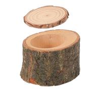 EPIGEIST Wooden Small Pet Feeding Bowl with Lid Smooth Inner Surface Water and Food Feeder for Hamsters Parrots Lizards Natural Wood Feeder for Various Small Animals