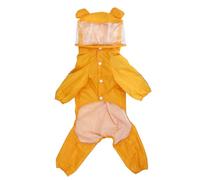 EPIGEIST Yellow Bee Hooded Dog Raincoat Waterproof Four-leg Pet Rain Slicker for Small to Medium Dogs Outdoor Poncho Rain Jacket Suitable for Rainy Days L Size