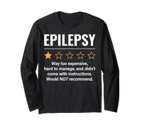 Epilepsy 1 Star Rating Funny Epilepsy Awareness Epileptic Long Sleeve T-Shirt