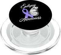 Epilepsy Awareness Butterfly Ribbon Epilepsy Support PopSockets PopGrip for MagSafe