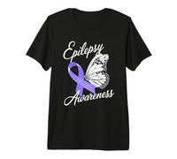 Epilepsy Awareness Butterfly Ribbon Epilepsy Support Premium T-Shirt