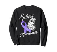 Epilepsy Awareness Butterfly Ribbon Epilepsy Support Sweatshirt