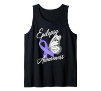 Epilepsy Awareness Butterfly Ribbon Epilepsy Support Tank Top