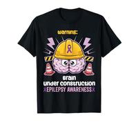 Epilepsy Awareness Funny Brain Seizures Purple Ribbon T-Shirt