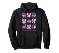Epilepsy Awareness Girl Mom Purple Coquette Pullover Hoodie