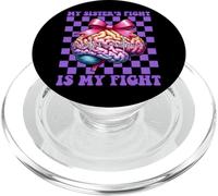Epilepsy Awareness Girl Purple My Sister's Fight is My Fight PopSockets PopGrip for MagSafe