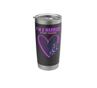 Epilepsy Awareness I'm A Warrior Heart Butterfly Stainless Steel Insulated Tumbler
