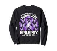 Epilepsy Awareness Month I'm A Survivor Purple Ribbon Sweatshirt