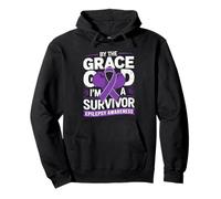 Epilepsy Awareness Month Purple Ribbon I'm A Survivor Pullover Hoodie