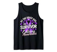 Epilepsy Awareness Month Purple Ribbon I'm A Survivor Tank Top