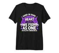 Epilepsy Awareness Month Purple Ribbon We Fight As One Premium T-Shirt