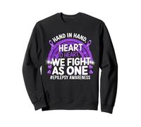 Epilepsy Awareness Month Purple Ribbon We Fight As One Sweatshirt